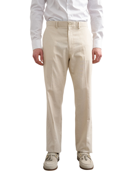 Topman Linen Cotton Blend Suit Trousers, Sand - view 2, Sand