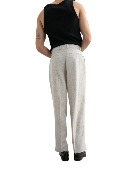 Topman Relaxed Fit Boucle Suit Trousers, Cream - view 2, Cream