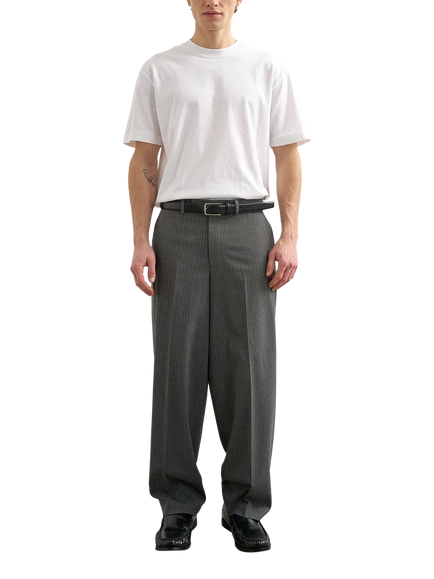 Topman Relaxed Fit Pinstripe Suit Trousers, Charcoal, Charcoal