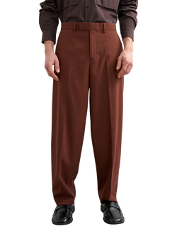 Topman Relaxed Fit Suit Trousers, Rust - view 2, Rust
