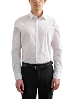Topman Slim Fit Stretch Cotton Blend Shirt, White