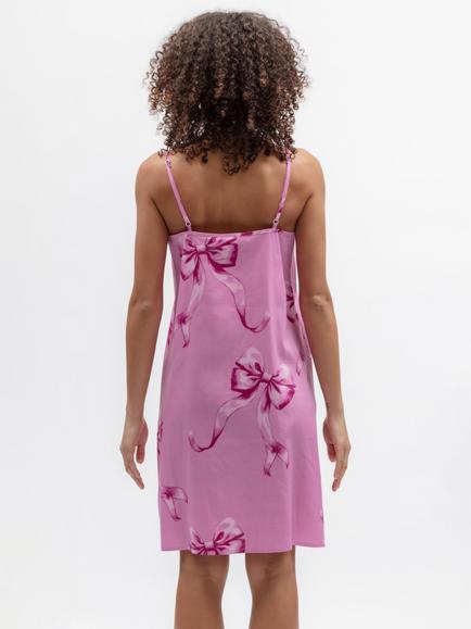 Cyberjammies Modal Blend Bow Print Strappy Nightdress, Pink - view 2, Pink