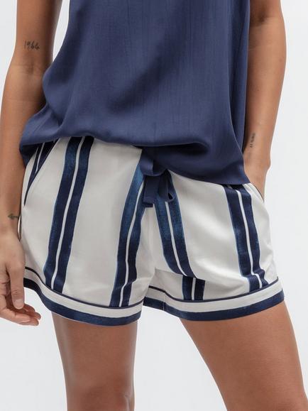Cyberjammies Celestial Nights Stripe Cotton Blend Shorts, Navy, Navy