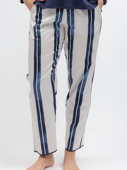 Cyberjammies Celestial Nights Stripe Cotton Blend Pyjama Bottoms, Navy, Navy