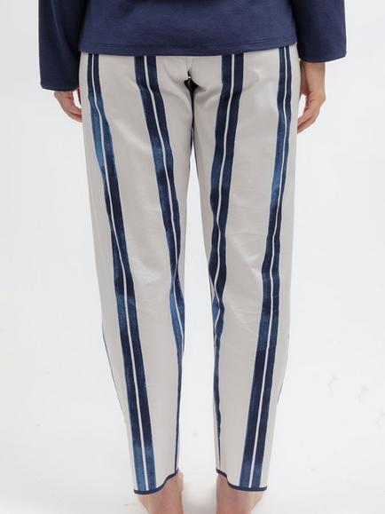 Cyberjammies Celestial Nights Stripe Cotton Blend Pyjama Bottoms, Navy - view 2, Navy