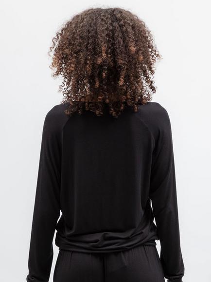 Cyberjammies Grace Long Sleeved Jersey Pyjama Top, Black - view 2, Black