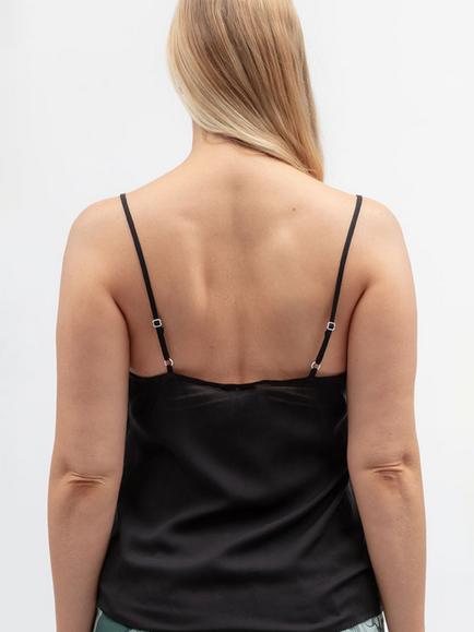Cyberjammies Grace Camisole Pyjama Top, Black - view 2, Black