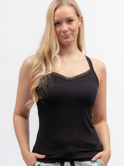 Cyberjammies Grace Jersey Hidden Support Vest, Black, Black