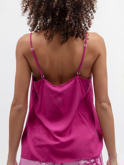 Cyberjammies Belle Camisole Pyjama Top, Magenta - view 2, Magenta
