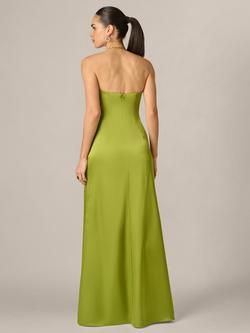 Adrianna By Adrianna Papell Halterneck Maxi Dress, Martini Olive - view 2, Martini Olive