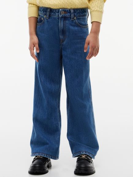 Tommy Hilfiger Kids' Mabel Wide Leg Jeans, Blue, Blue
