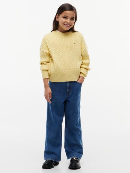 Tommy Hilfiger Kids' Mabel Wide Leg Jeans, Blue - view 2, Blue