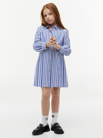 Tommy Hilfiger Kids' Cotton Poplin Shirt Dress, Multi, Multi
