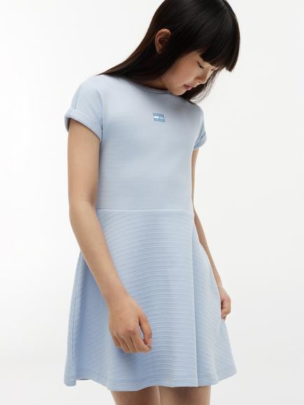 Tommy Hilfiger Kids' Short Sleeve Skater Dress, Light Blue - view 2, Light Blue