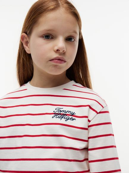 Tommy Hilfiger Kids' Stripe Long Sleeve T-Shirt, Multi - view 2, Multi
