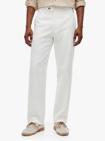Tommy Hilfiger Relaxed Fit Cotton Twill Trousers, Ivory, Ivory