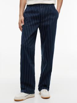 Tommy Hilfiger Stripe Cotton Blend Chinos, Blue, Blue