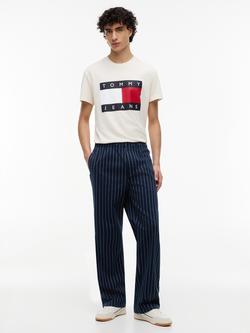 Tommy Hilfiger Stripe Cotton Blend Chinos, Blue - view 2, Blue