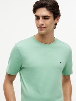 Tommy Hilfiger Crew Neck Cotton T-Shirt, Light Green - view 2, Light Green