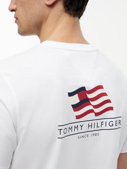 Tommy Hilfiger Ana Graphic Print Crew Neck Cotton T-Shirt, White - view 2, White
