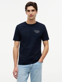 Tommy Hilfiger Ana Graphic Print Crew Neck Cotton T-Shirt, Navy, Navy