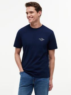 Tommy Hilfiger Cotton Logo Crew Neck T-Shirt, Navy, Navy
