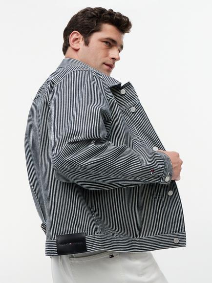 Tommy Hilfiger Striped Denim Trucker Jacket, Multi - view 2, Multi