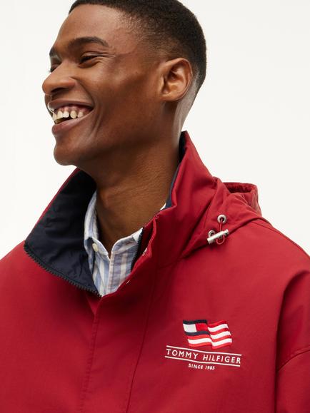 Tommy Hilfiger Reversible Colour Block Windbreaker Jacket, Red - view 2, Red