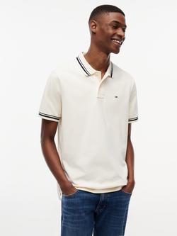 Tommy Hilfiger Tipped Cotton Polo Shirt, Natural, Natural