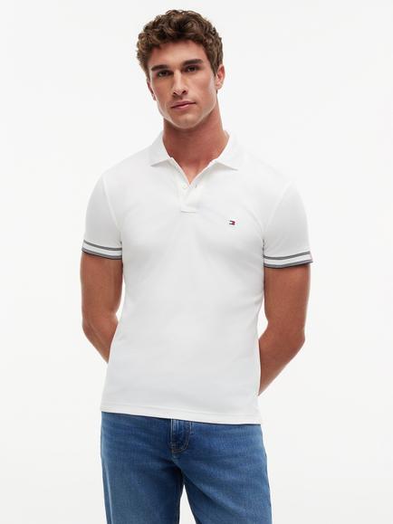 Tommy Hilfiger Flag Cotton Polo Shirt, White