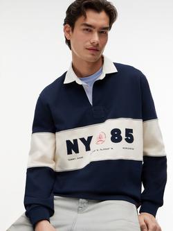 Tommy Hilfiger Relaxed Fit Club Rugby Shirt, Blue/Multi - view 2, Blue/Multi