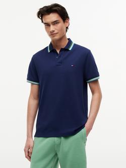 Tommy Hilfiger Cotton Blend Polo Shirt, Navy, Navy