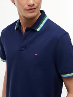 Tommy Hilfiger Cotton Blend Polo Shirt, Navy - view 2, Navy