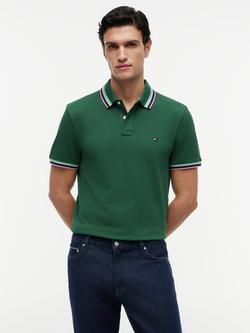 Tommy Hilfiger Cotton Blend Polo Shirt, Dark Green, Dark Green