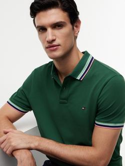Tommy Hilfiger Cotton Blend Polo Shirt, Dark Green - view 2, Dark Green