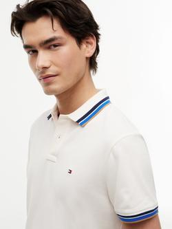 Tommy Hilfiger Cotton Blend Polo Shirt, Ivory - view 2, Ivory