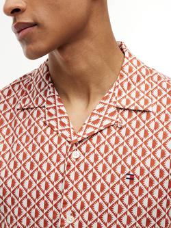 Tommy Hilfiger Button Through Short Sleeve Cotton Linen Blend Shirt - view 2, Multi