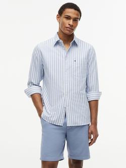 Tommy Hilfiger Button Down Stripe Cotton Shirt, Blue, Blue