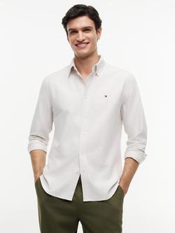 Tommy Hilfiger Button Down Stripe Cotton Shirt, Natural/Multi, Natural/Multi