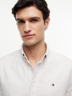 Tommy Hilfiger Button Down Stripe Cotton Shirt, Natural/Multi - view 2, Natural/Multi