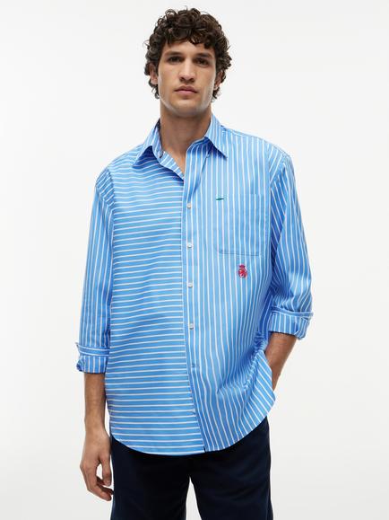Tommy Hilfiger Lock Asymmetric Oversized Shirt, Blue/Multi, Blue/Multi