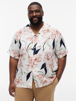Tommy Hilfiger Resort Button Through Short Sleeve Linen Shirt, Multi, Multi