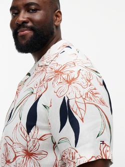 Tommy Hilfiger Resort Button Through Short Sleeve Linen Shirt, Multi - view 2, Multi
