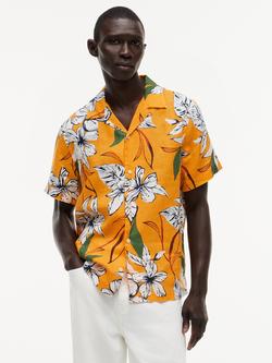 Tommy Hilfiger Resort Button Through Short Sleeve Linen Shirt, Multi, Multi
