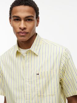 Tommy Hilfiger Stripe Short Sleeve Cotton Shirt, Multi - view 2, Multi