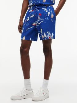 Tommy Hilfiger Slub Club Linen Cotton Blend Shorts, Multi, Multi