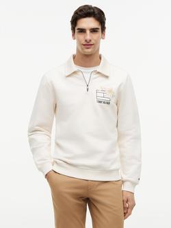 Tommy Hilfiger Graphic Print Cotton Sweatshirt, Ivory, Ivory