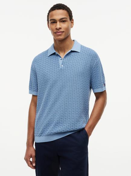 Tommy Hilfiger Ructure Cotton Polo Shirt, Light Blue