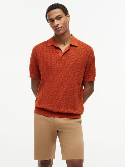 Tommy Hilfiger Ructure Cotton Polo Shirt, Dark Orange