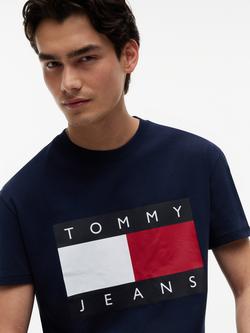 Tommy Hilfiger Crew Neck Cotton T-Shirt, Navy - view 2, Navy